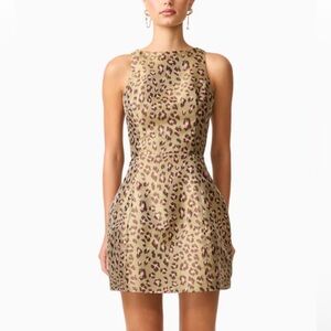 NWT ELLIATT Elara Tulip Mini Dress 
Sz S in Leopard Print